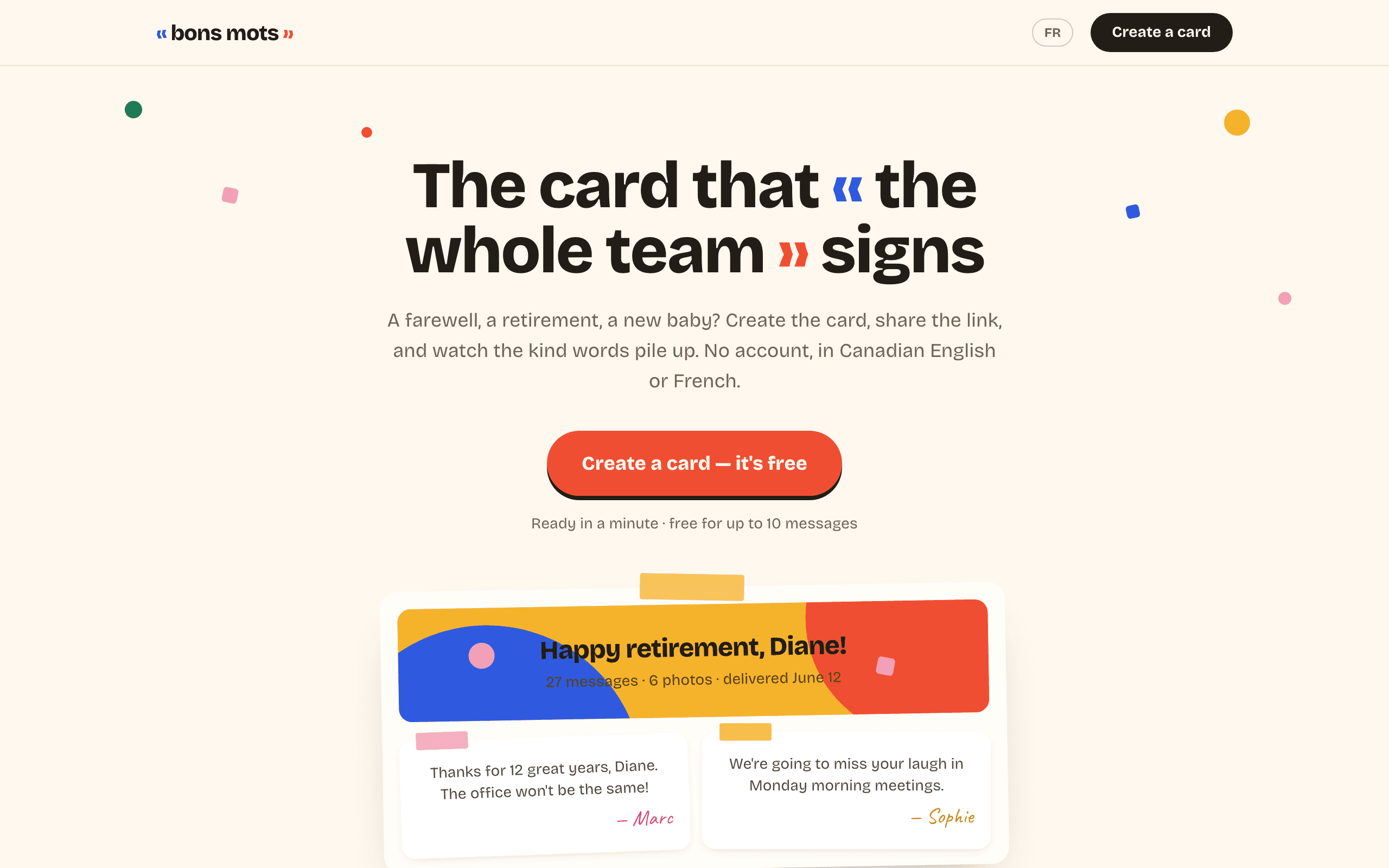 The Bons Mots home page