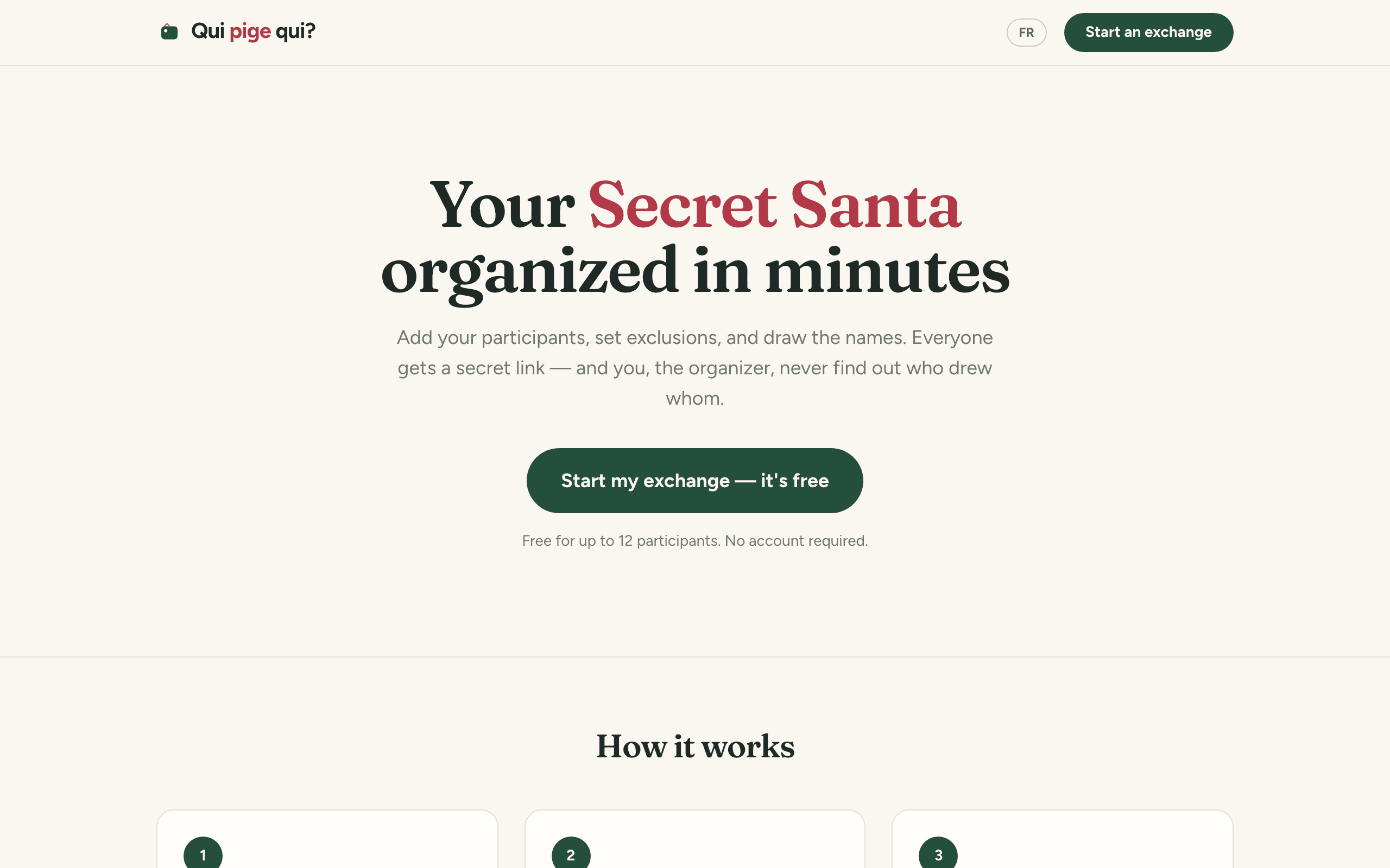 The Qui pige qui? home page